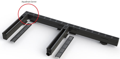 Aquadrain afvoergoot antraciet hoekstuk 65/10 – antraciet