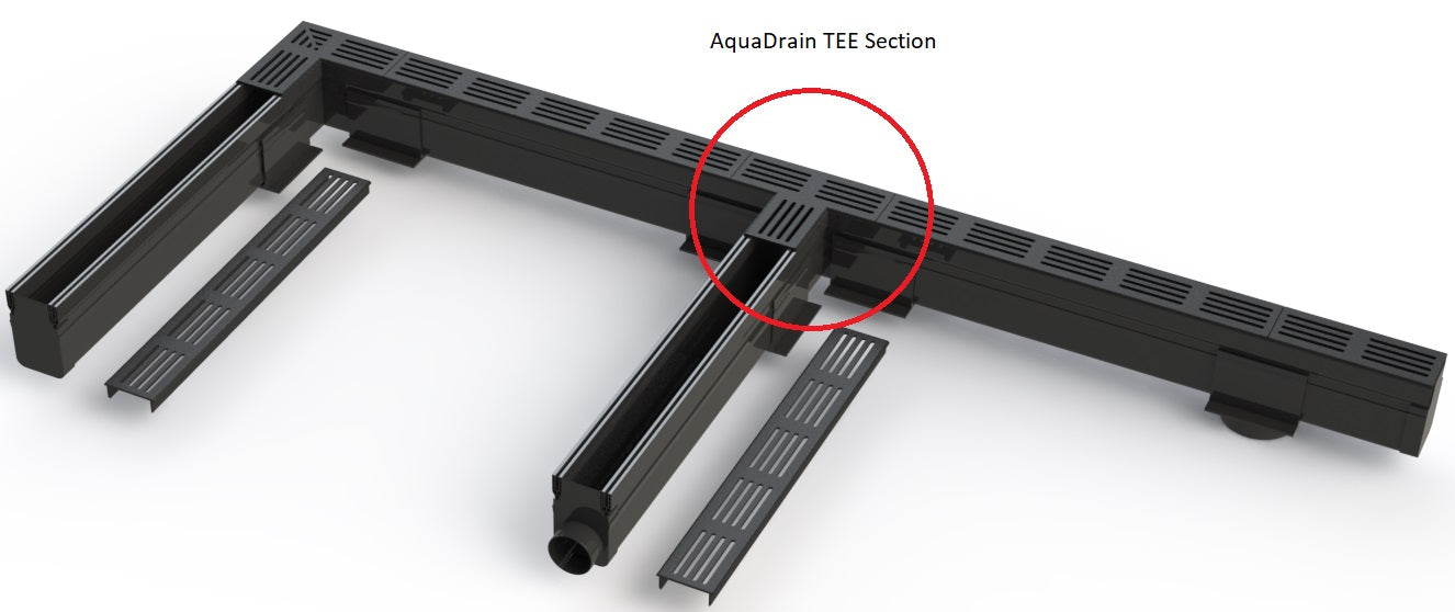 Aquadrain afvoergoot antraciet T-splitsing 65/10 – antraciet