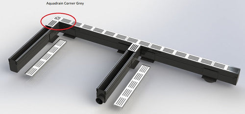 Aquadrain afvoergoot grijs hoekstuk 65/10 – grijs
