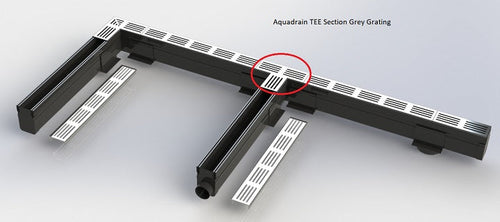 Aquadrain afvoergoot grijs T-splitsing 65/10 – grijs