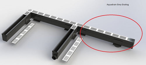 Aquadrain afvoergoot grijs 100x10x6,5 cm – grijs 100×10×6